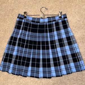 Blue Plaid Ruffle Skirt